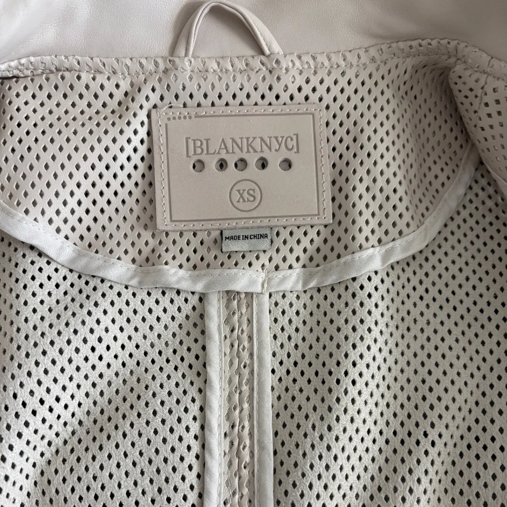 Blank NYC Faux Leather Moto Jacket - Cream / Beige Size XS - Picture 11 of 14
